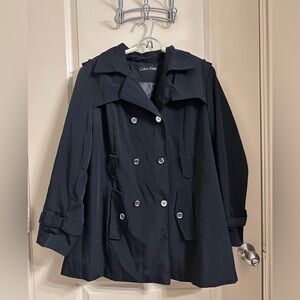 Calvin Klein trench coat with a blue trim lining